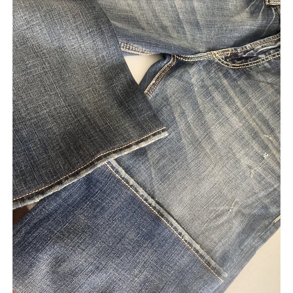 Silver Gordie 34x26 Men Relaxed Straight Denim Jeans Hemmed - Picture 7 of 10